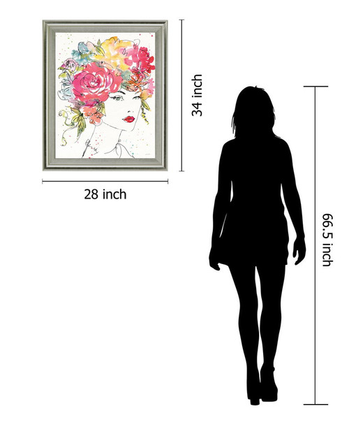 Whimsical Bloom Portrait - 28" x 34" Framed Wall Art