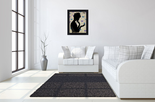 Whimsical Silhouette - 28" x 34" Framed Wall Art - Black