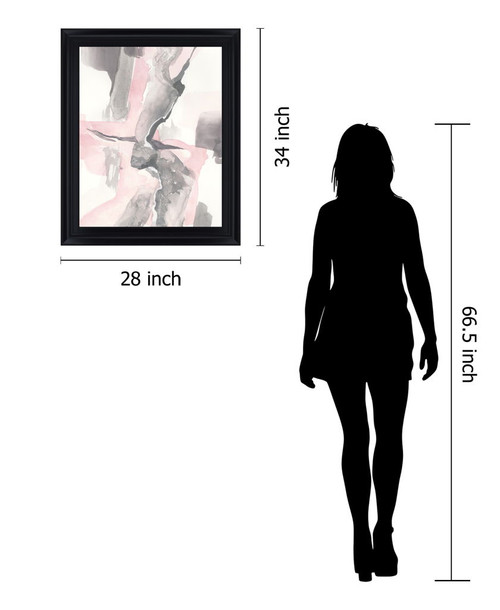Blush Drift - 28" x 34" Framed Wall Art - Gray