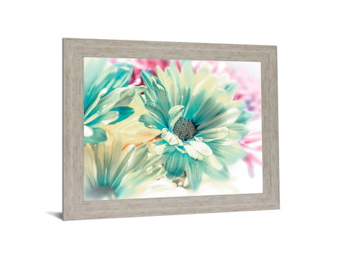 Aqua Petal Dream - 28" x 34" Framed Wall Art