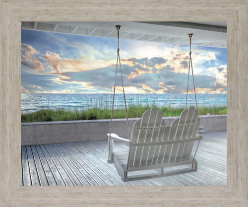 Seaside Swing Serenity - 28" x 34" Framed Wall Art