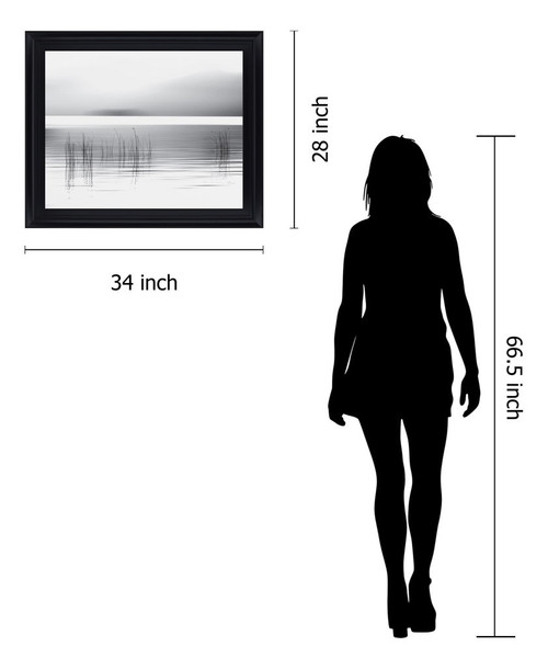 Whispering Reeds - 28" x 34" Framed Wall Art - Gray