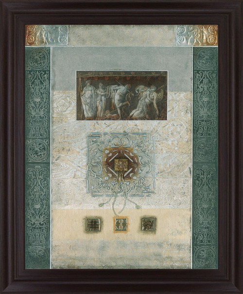 Grecian Relief - 28" x 34" Framed Wall Art - Beige