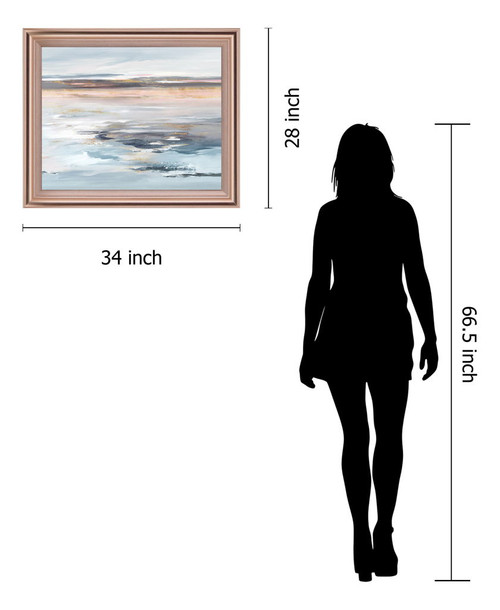 Shoreline Mist - 28" x 34" Framed Wall Art - Light Blue