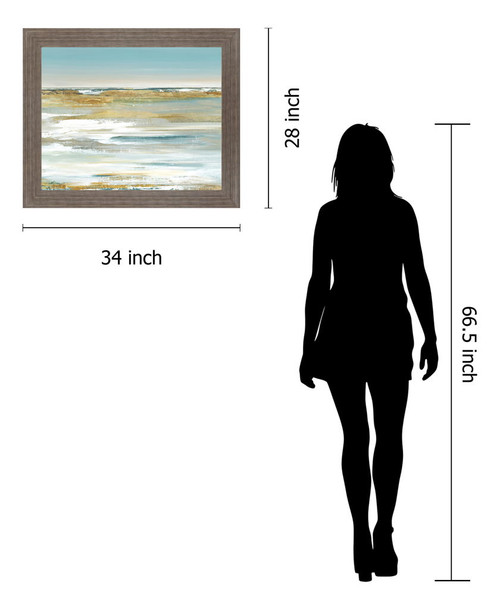 Golden Dusk - 28" x 34" Framed Wall Art - Light Blue