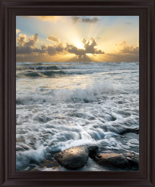 Radiant Dawn Surf - 28" x 34" Framed Wall Art