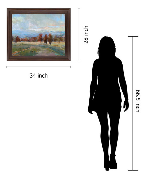 Vivid Meadow Dreamscape - 28" x 34" Framed Wall Art - Green