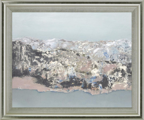 Frosted Divide - 28" x 34" Framed Wall Art - Gray
