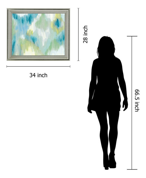 Mist Meadow - 28" x 34" Framed Wall Art - Light Blue