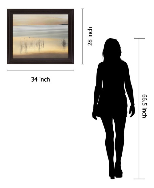 Serene Reeds - 28" x 34" Framed Wall Art - Beige