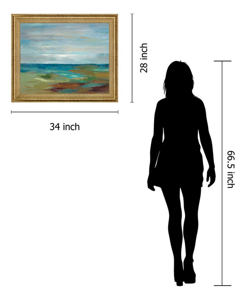 Tranquil Tides - 28" x 34" Framed Wall Art - Light Blue