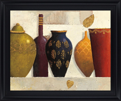 Golden Leaf Display - 28" x 34" Framed Wall Art - Gold