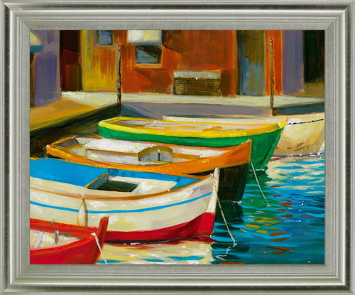 Harbor Glow - 28" x 34" Framed Wall Art - Blue