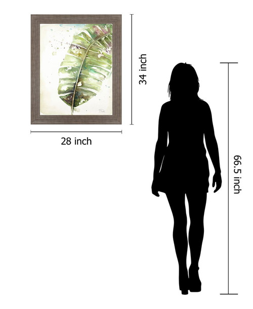 Verdant Splash - 28" x 34" Framed Wall Art - Green