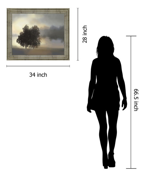 Tranquil Dawn - 28" x 34" Framed Wall Art - Gray