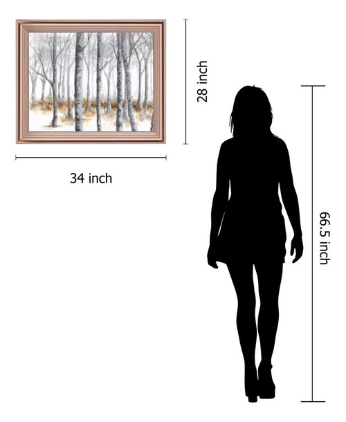 Whispering Silver Woods - 28" x 34" Framed Wall Art - Gray