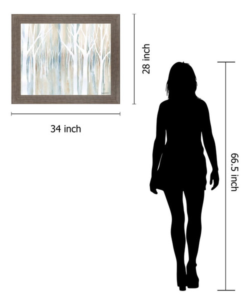 Silent Grove - 28" x 34" Framed Wall Art - Light Blue