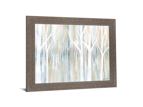 Silent Grove - 28" x 34" Framed Wall Art - Light Blue