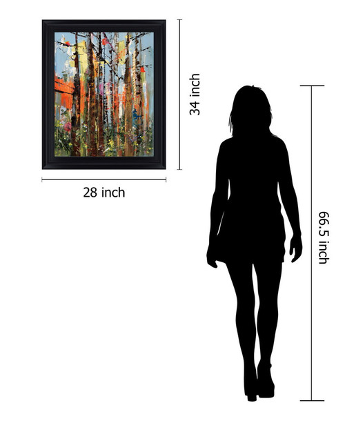 Sunlit Thicket - 28" x 34" Framed Wall Art - Green