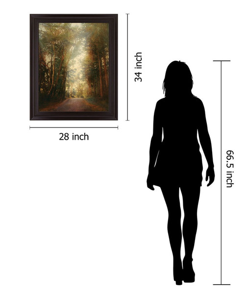 Sunbeam Woodland - 28" x 34" Framed Wall Art - Green