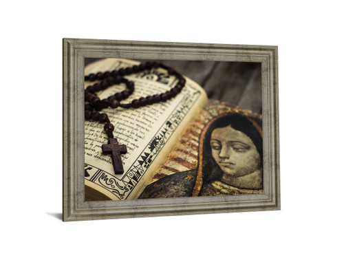 Sacred Serenity - 28" x 34" Framed Wall Art - Dark Brown