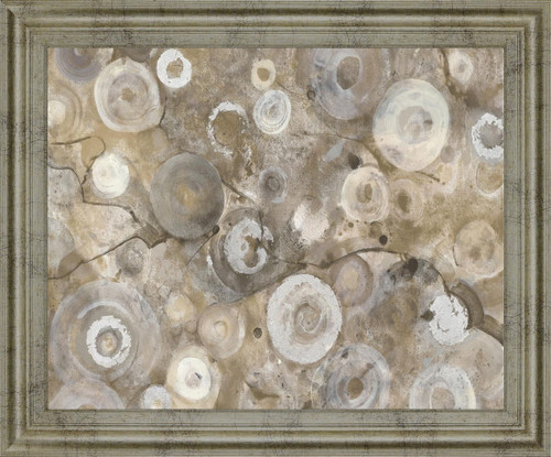 Mist Swirl Fusion - 28" x 34" Framed Wall Art - Beige
