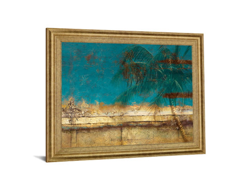 Golden Oasis - 28" x 34" Framed Wall Art - Blue