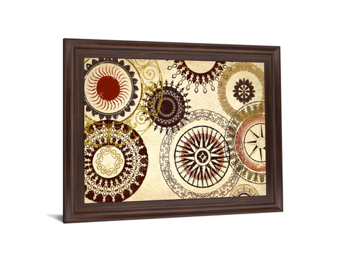 Sunburst Medallion - 28" x 34" Framed Wall Art - Beige