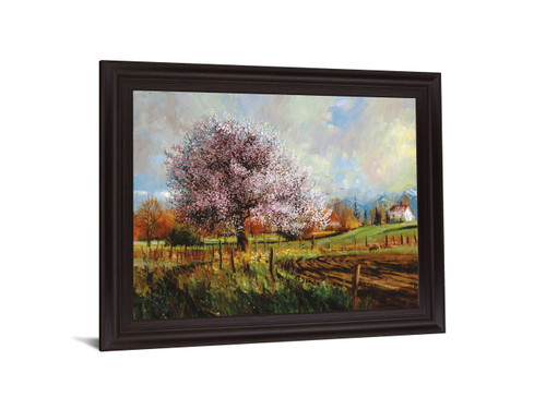 Blossom Meadow - 28" x 34" Framed Wall Art - Light Brown