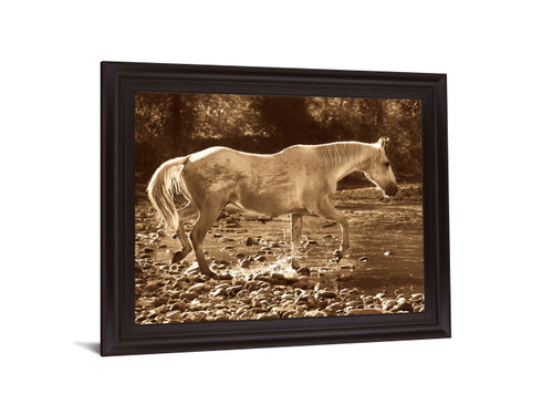 Sepia River Stroll - 28" x 34" Framed Wall Art