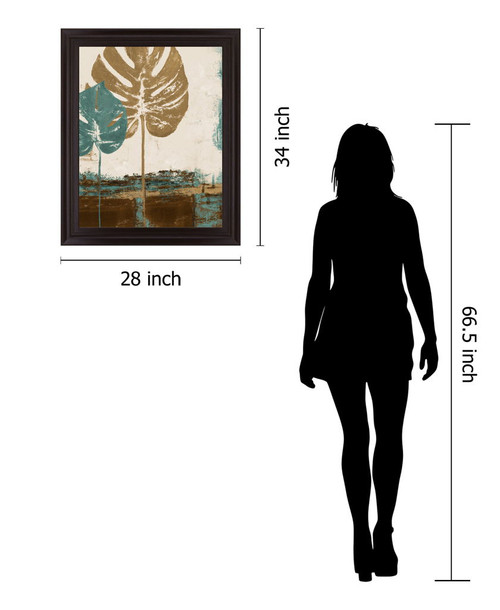 Earthy Monstera Dream - 28" x 34" Framed Wall Art - Beige