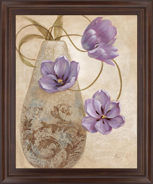 Twilight Petals - 28" x 34" Framed Wall Art - Purple