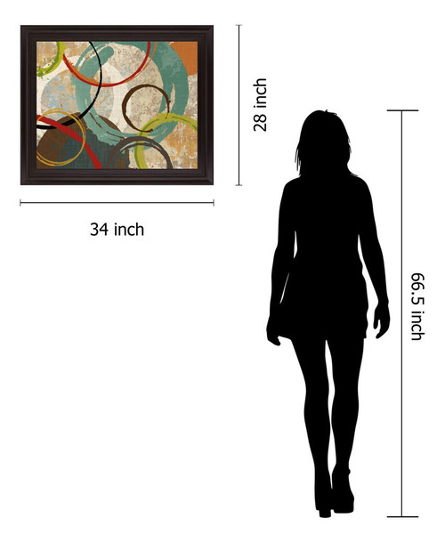 Whirlwind Echoes - 28" x 34" Framed Wall Art - Dark Brown