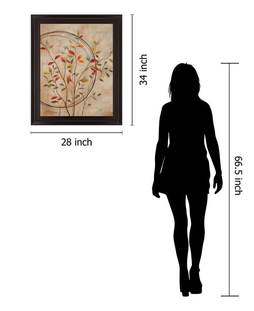 Serene Branch Dance - 28" x 34" Framed Wall Art - Beige