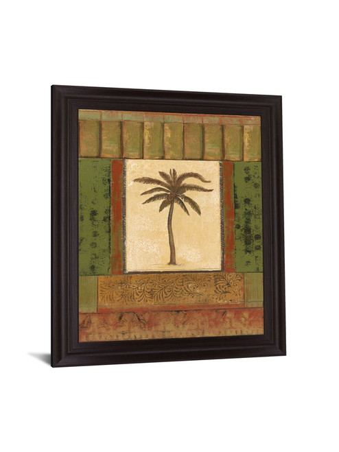 Verdant Palmway - 28" x 34" Framed Wall Art - Light Brown