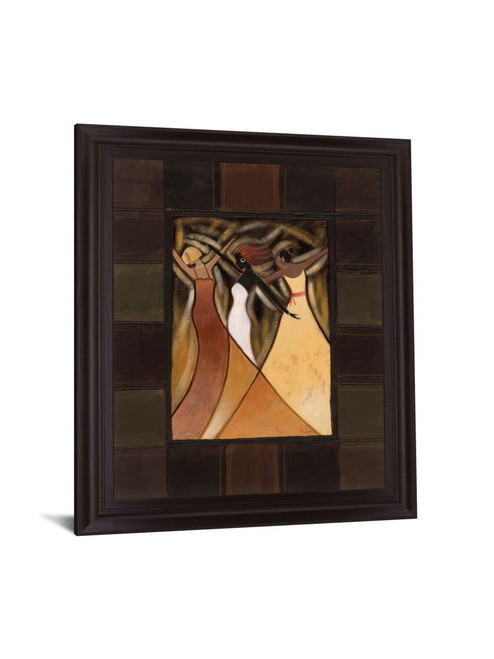 Rhythmic Grace - 28" x 34" Framed Wall Art - Dark Brown