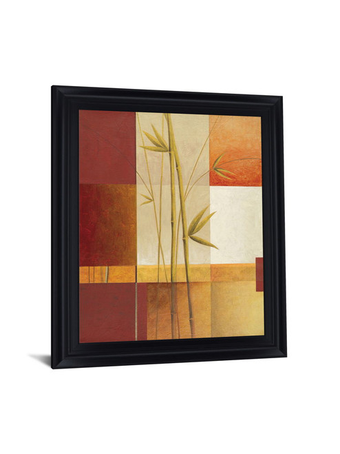Autumn Bamboo Fusion - 28" x 34" Framed Wall Art - Orange