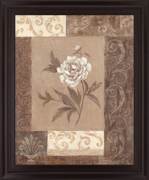 Sepia Blossom - 28" x 34" Framed Wall Art - Beige