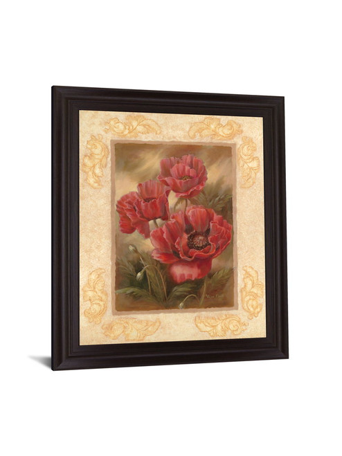 Crimson Poppies Trio - 28" x 34" Framed Wall Art