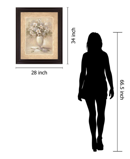 Ivory Blossom Vase - 28" x 34" Framed Wall Art