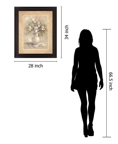 Ivory Blossom Pitcher - 28" x 34" Framed Wall Art