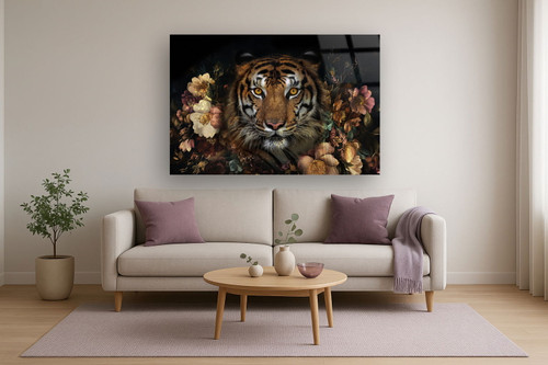 Floral Gaze - 40" x 60" Framed Wall Art - Brown - Light Brown