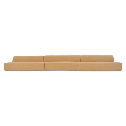 Naomi - 3 Piece Wave Modular Sectional - Golden Yellow
