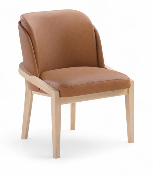 Navo - Faux Leather Upholstered Dining Chair - Natural Base
