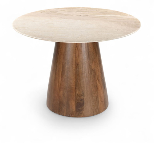 Liona - 42" Marble And Mango Wood Dining Table