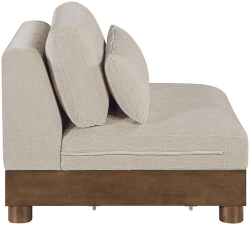Turin - Fabric Upholstered Modular Armless Chair - Taupe