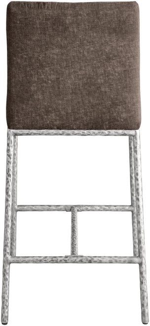 Reeves - Chenille Fabric Upholstered Counter Stool (Set of 2) - Silver Base