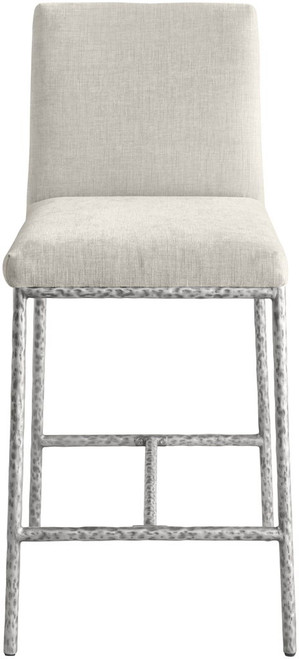 Reeves - Chenille Fabric Upholstered Counter Stool (Set of 2) - Silver Base