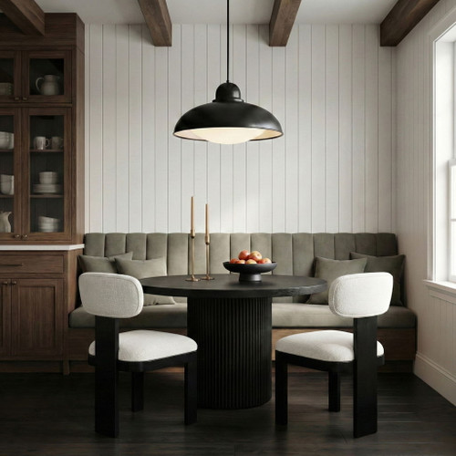 Timbra - Linen Textured Fabric Upholstered Dining Chair (Set of 2) - Black Base