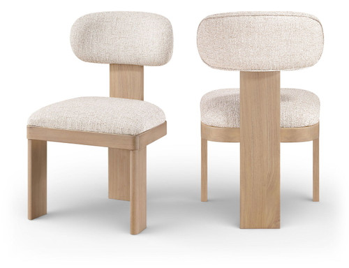 Timbra - Linen Textured Fabric Upholstered Dining Chair (Set of 2) - Natural Base